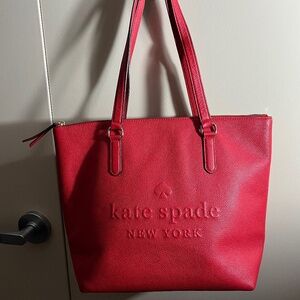 Kate Spade Red Leather Tote Bag EXCELLENT CONDITION LIKE NEW!!